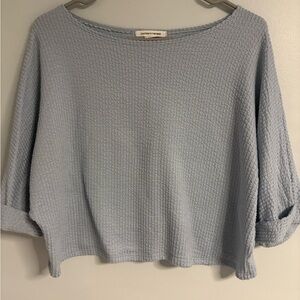 Caution To The Wind Sky Blue Knit Top